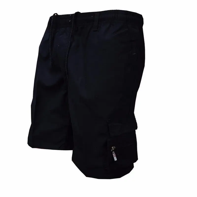 Men's Solid Color & Camouflage Cargo Drawstring Shorts – Loose Fit Casual Waist Trousers with Pockets, Simple Style, Comfy and Practical, Ideal for Spring Summer Outdoor Fitness, Hiking, Travel, and Casual Wear Mens Daily Wear. Confortable Plain Menswear 1