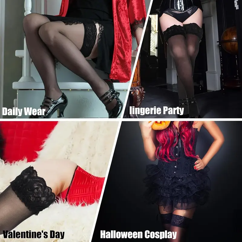 Plus Size Fishnet Stockings for Women, Sexy Stay up Lingerie 3XL Plus Size Thigh High Stockings for Extra Thick Thighs 3