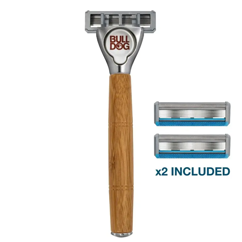 BULLDOG Skincare - Sensitive Bamboo Razor Smooth Glide Handle + 2 Replacement Blades 2