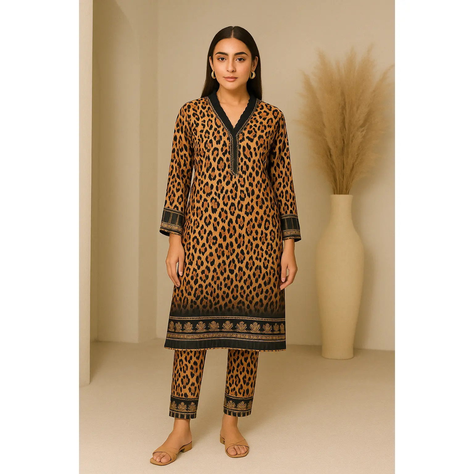 linen 3pc iconic leopard print 2008