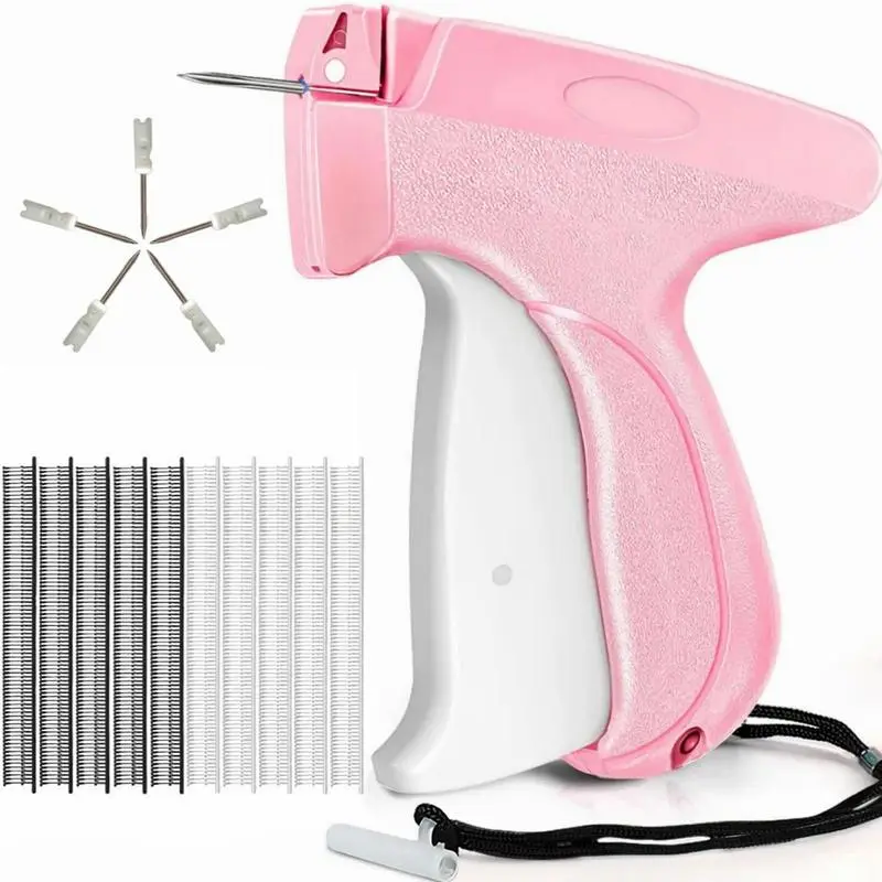 Quick Clothing Fixer, 1 Set Including 1 Count Handheld Tag Attacher Gun with 6 Counts Needles & 1000pcs Glue Needles, Sewing Tool Kit for Retail Hang Price Fabric Garment Label, Sewing Tool 6