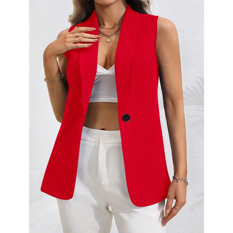 Franclia Plus Size Women's Simple Solid Color Sleeveless Vest For Daily Wear For New Year Clothes 6