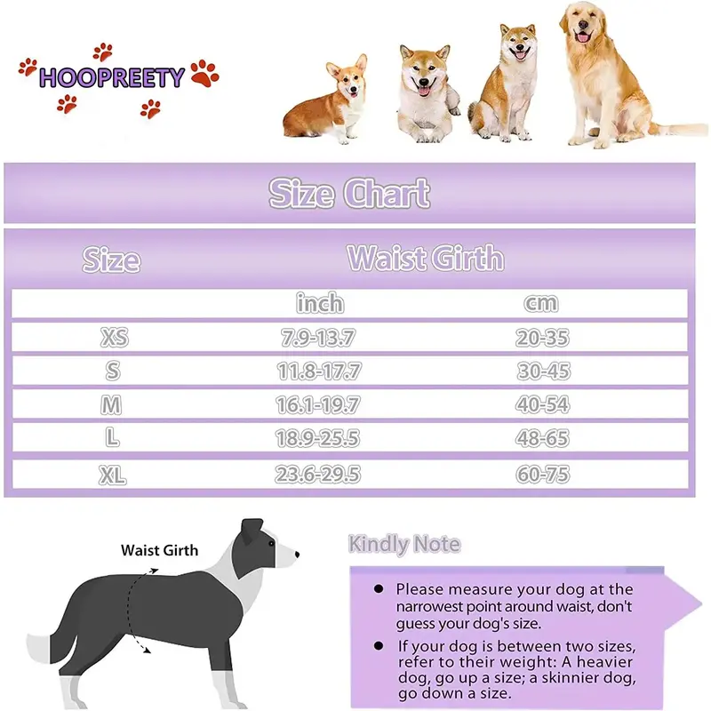 Reusable Female Dog Diapers Warps High Absorbent Doggie Puppy Nappies Adjustable Pet Panties for Small Medium Large Girl Dogs 5