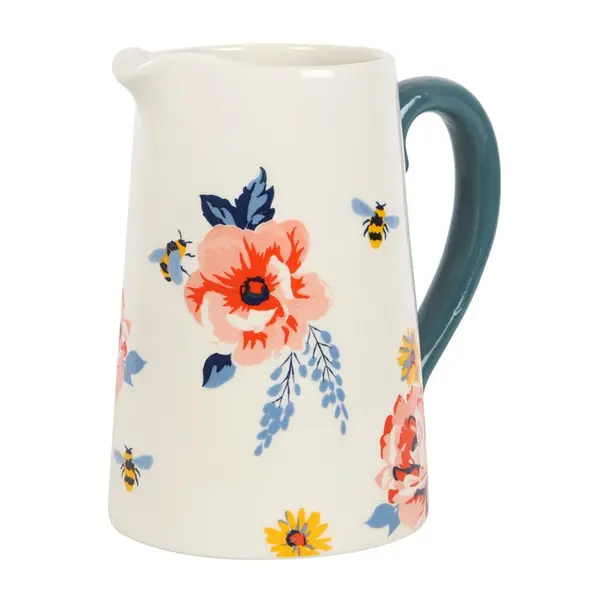 17cm Bee-utiful Floral Ceramic Flower Jug 1
