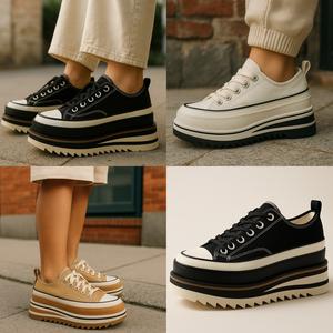 Nexsus Plus Ladies Women Chunky Sole  Lace Up Low Top Casual Hike Platform Round Toe Trainers Sneakers Walking Shoes size UK 3-8 Footwear Athletic Sports Shoes Closed Runner Training Girl