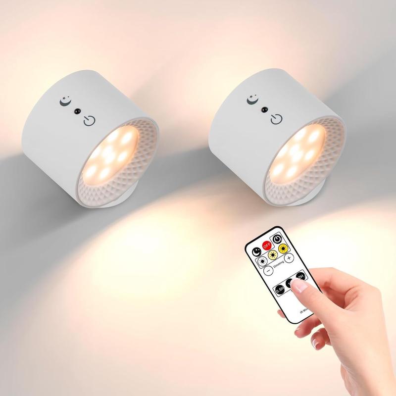 USB Rechargeable Smart LED Wall Light, 1/2 Counts RGBNlight Light with Remote Control, 360° RotatableSpotlight for Bedroom, Bedslde, Display Wall, Cabinet,Hallway, Game Room 7
