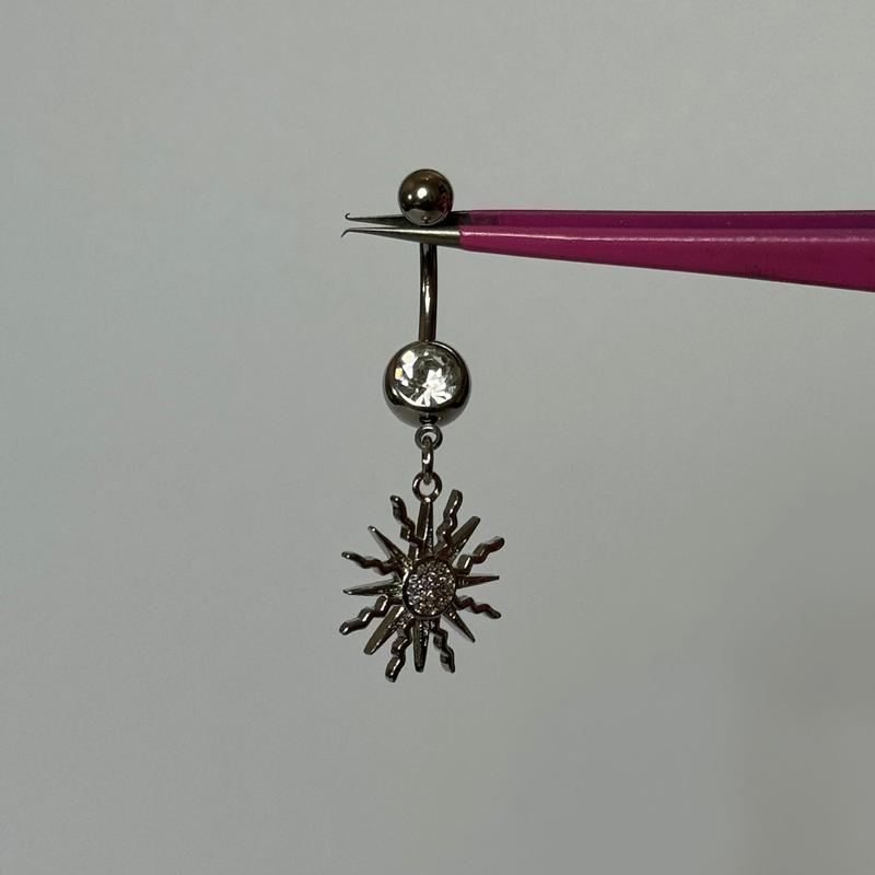 Silver Sun Belly Bar 1