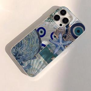 Shell & Starfish Pattern Phone Case, Decorative Phone Protector Cover, Phone Accessories Compatible with iPhone 11 12 13 14 15 Pro Max Cellphone