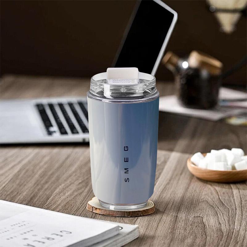 Puraville Insulated Tumblers with Lid, 240ml Travel Coffee Mug Stainless Steel Vacuum Cup, Leak Proof Reusable Double Walled Coffee Tumbler for Iced and Hot Drinks, Cream 8