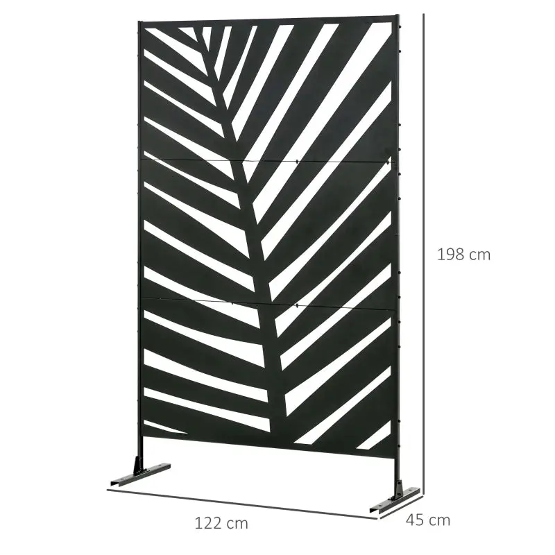 6.5ft - Metal Banana Leaf - Outdoor Divider / Privacy Panel with Stand 6