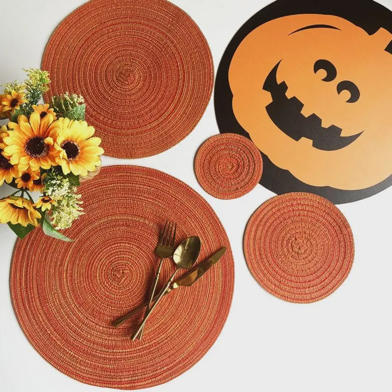 6Pcs Woven Ramie Placemats – Round Non-Slip Table Mats for Dining & Kitchen Use 2