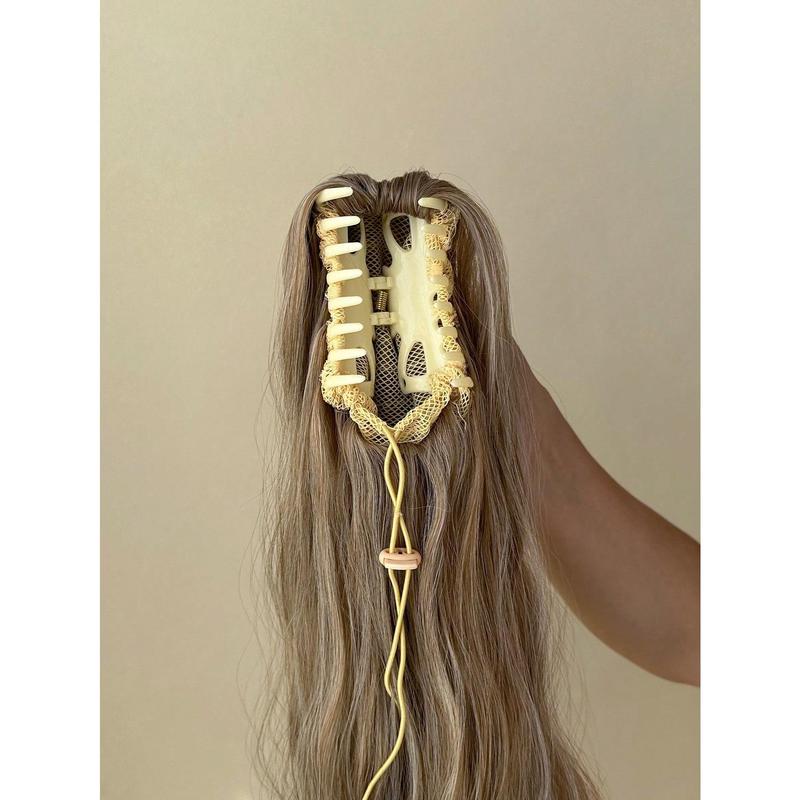 Ponytail Extensions Hair Long Water Wave Hair Heat Resistant Fiber Synthetic Hairpiece For Women Girls Party Daily Use 3