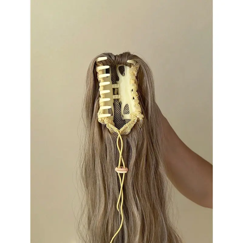 Ponytail Extensions Hair Long Water Wave Hair Heat Resistant Fiber Synthetic Hairpiece For Women Girls Party Daily Use 3