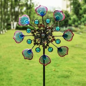 Flower Design Windmill, 1 Count Outdoor Garden Decorative Wind Spinner, Decorative Windmill for Yard Lawn Patio Garden