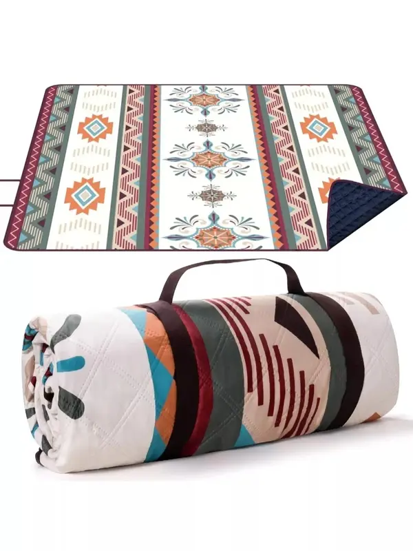 Waterproof Picnic Blanket, 200X200Cm Large Beach Blanket Outdoor Picnic Mat, Bea 0