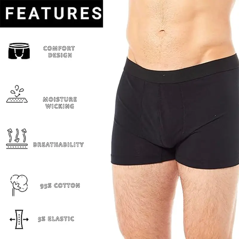 Pack of 6 Men's Assorted Cotton Stretch Boxer Shorts Comfort Fit Underwear with Waistband For Men MB04 Black Navy Grey by Sock Stack 5