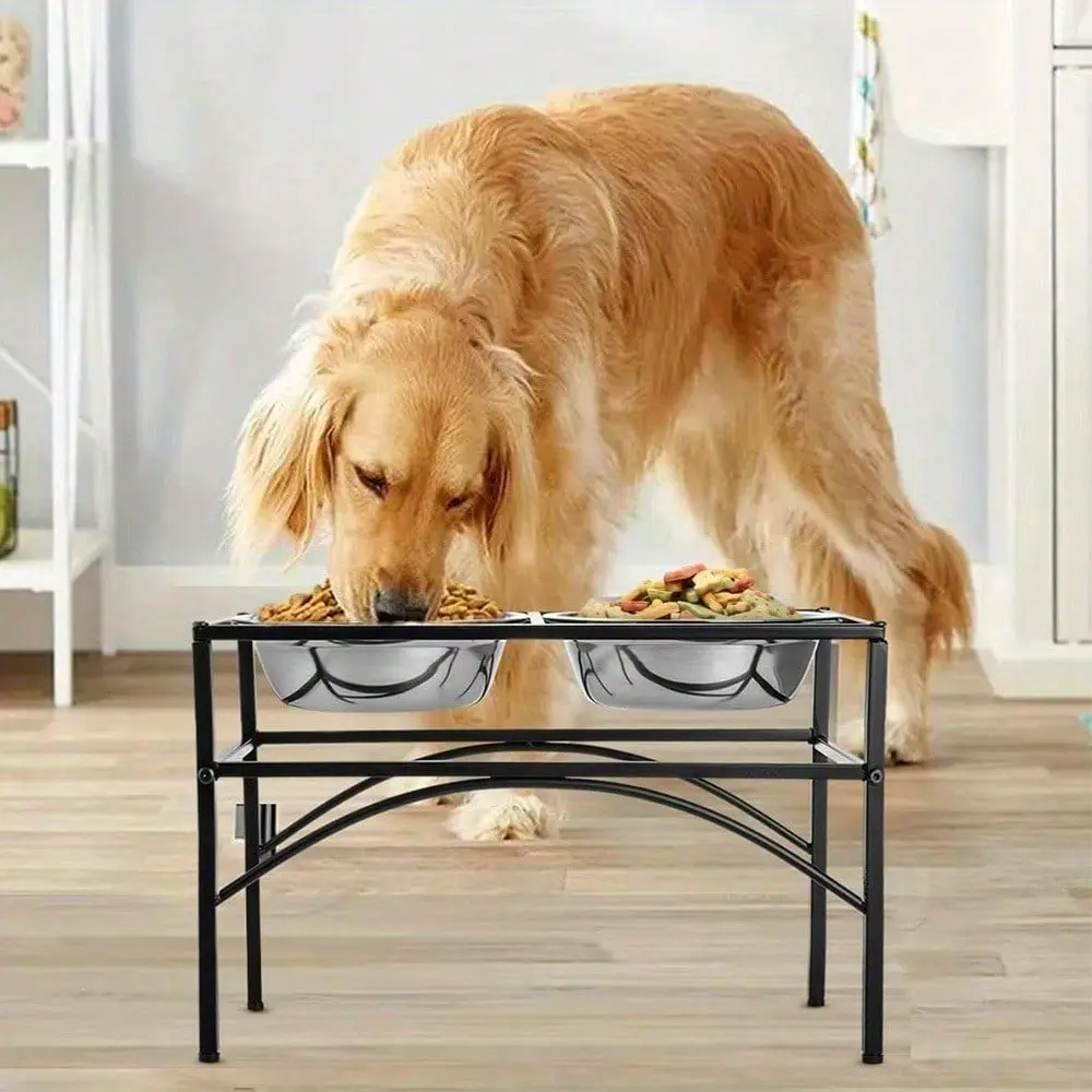 Raised Dog Bowl Raised Pet Feeder With Two Stainless Steel Bowls Dog Bowl Holder High Dog Bowl Holder For Large Dogs Pet Bowl Holder Raised Pet Feeder Bowl