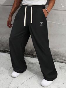 Men's Coconut Tree Print Straight Leg Pants, Street Fashion Casual Comfy Trousers for Daily Wear, Men's Bottoms for All Seasons