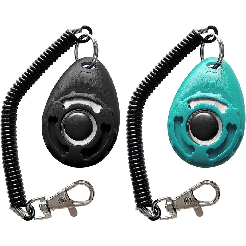 Pet Training Clicker with Wrist Strap - Dog Training Clickers (New Black + Blue) 2