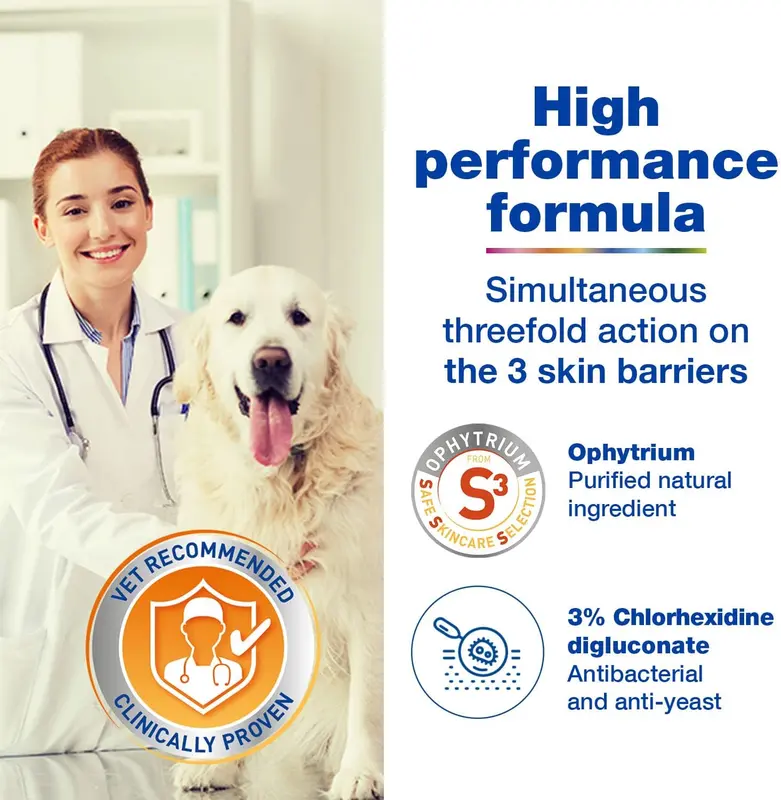 DOUXO S3 PYO Shampoo, Antibacterial & Anti-Yeast Shampoo For Dogs & Cats, Yeast Overgrowth Shampoo For Dogs, Vet Recommended Cat & Dog Disinfecting Shampoo, Chlorhexidine For Dogs, 200ml 3