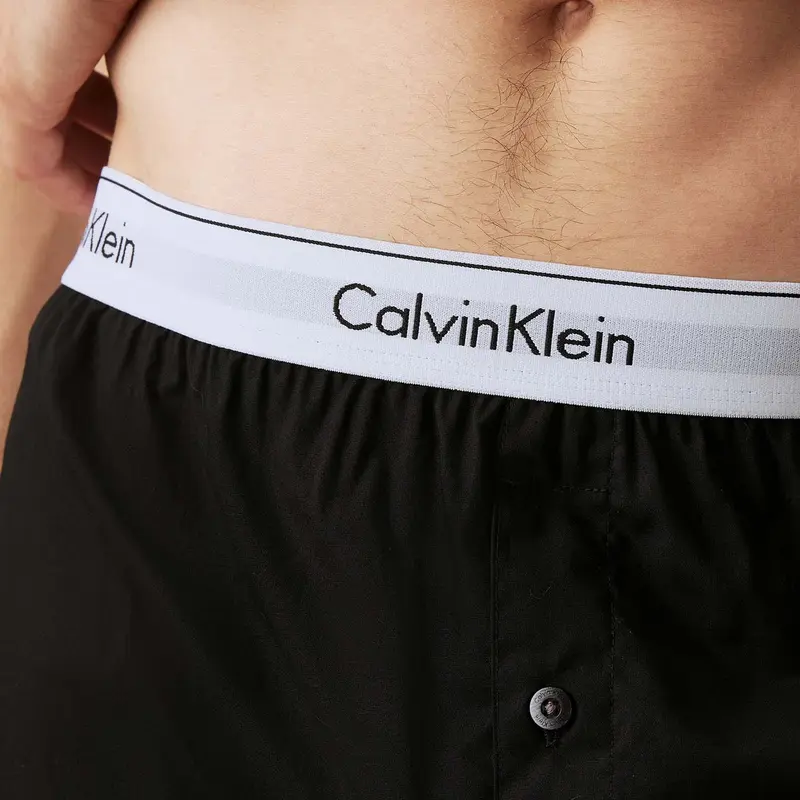 Men's Calvin Klein 2 Pack of Slim-Fit Boxers in Black 2