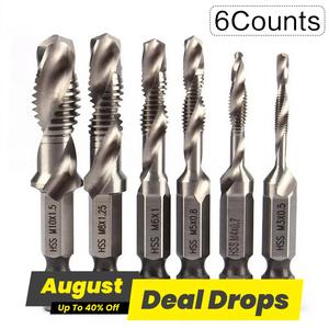 High Speed Steel M3/M4/M5/M6/M8/M10 Drill Bit, 3 In 1 Spiral Tap Concrete Drill Bit Set, Professional Drill Accessories For Woodworking, Power Tool Accessories, Heavy Duty, Hardware, Cutting, Metal Drill Bits Set, Screwdriver Bit Set