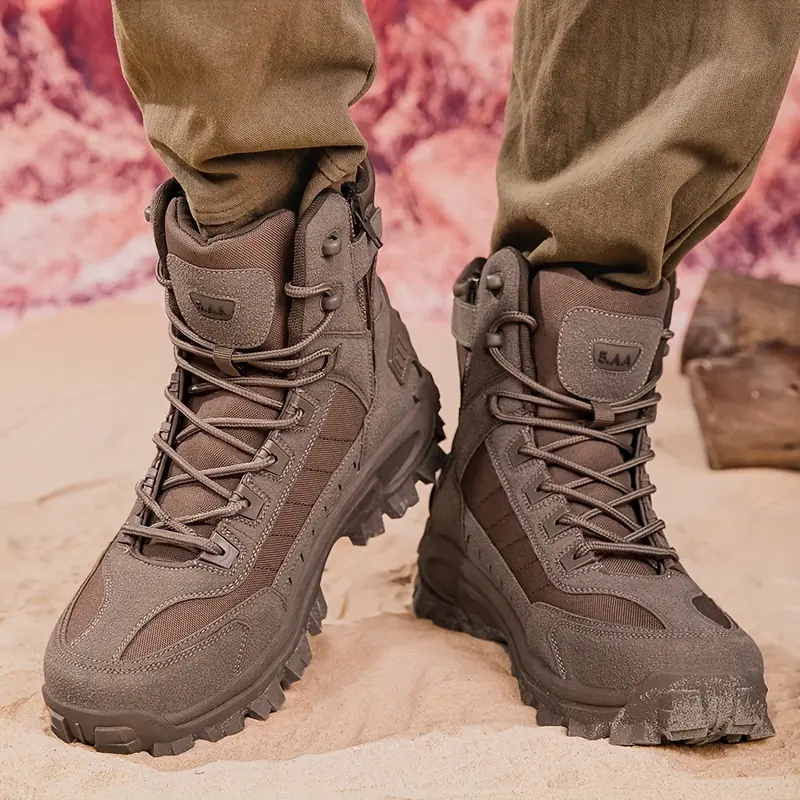 Men's Boots, Outdoor Lace-up Walking Hiking Shoes, Rugged Style Shoes 5