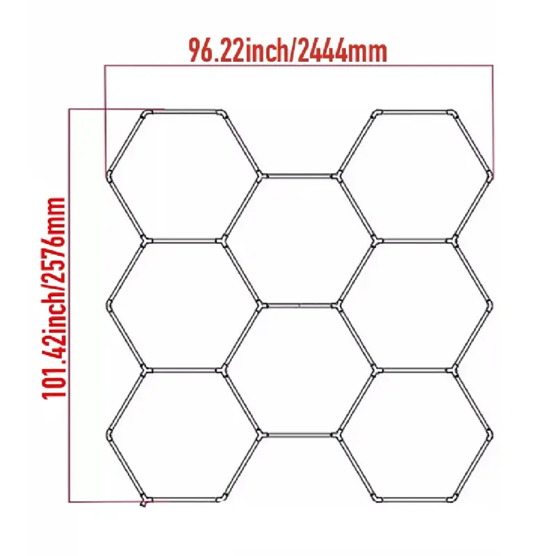 Honeycomb UK 5/8/14 Hexagon LED Garage Workshop Retail Light 8