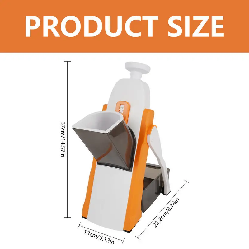 4-in-1 Multifunctional Vegetable Slicer – Kitchen Chopper & Food Processor for Effortless Prep Stainless Plastic 8