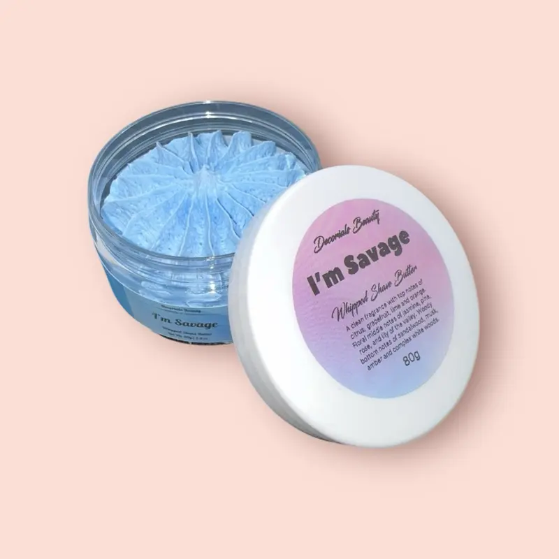 Decorials Beauty I’m Savage Whipped Shave Butter - skincare - shower whip - strawberry legs - ingrown hairs - razor bumps - perfect shave foaming 80g soap 0