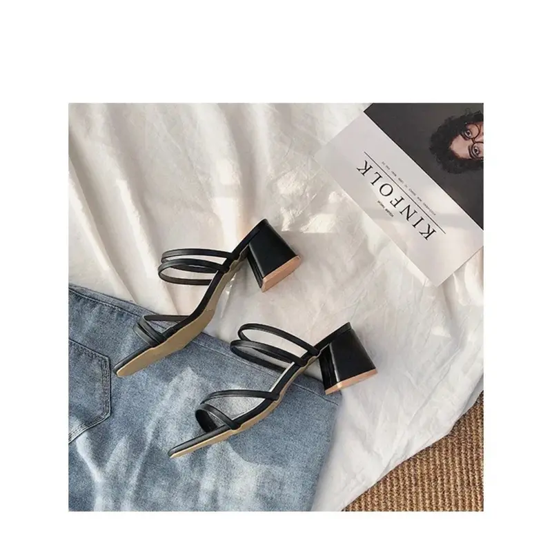 Women's high-heeled sandals Summer casual women's Shoes Women's square heels Open Toe Ankle strap Women's Wedge Shoes 2022 new 7