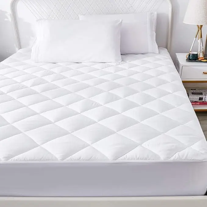 Luxury Hotel Quality 40cm Extra Deep Quilted Waterproof  Mattress Protector 100% Microfiber Mattress Protector cover Anti Allergy Washable & Non-Noisy Mattress Cover All UK Size 1