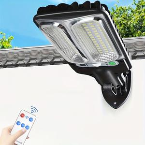 Solar Powered Outdoor Light, 3-light Mode Motion-Sensor Solar Street Light with Remote Control, Safety Lighting for Garden Courtyard Path