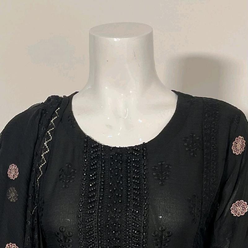 Chiffon kamez duppata and plazo trouser 2