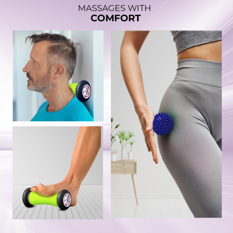 XN8 Foot Massage Roller Heel Muscle Feet Pain Reliver with 2 Spiky Massage Balls Body Care Massager 3