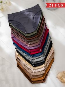 Women's Solid Color Brief, Soft Comfy Breathable Panty for Daily Wear, Underwear for All Seasons, Casual Comfy Panties