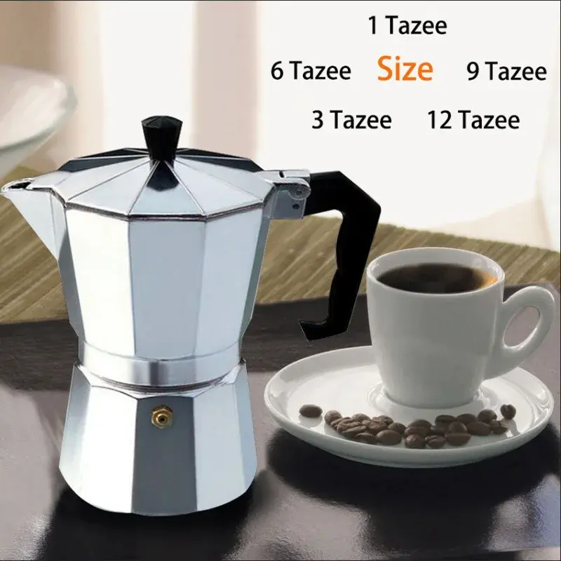 Espresso Stove Top Coffee  - Continental Moka Percolator Pot - 2, 6, 9, 12 Steel Tea Traditional Aluminium Induction smoothie maker 1
