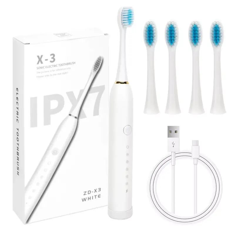 6 Modes 4 Heads Electric Toothbrush | DuPont Bristles Deep Cleaning | 3 Colour Options | UK Oral Care Essentials 6