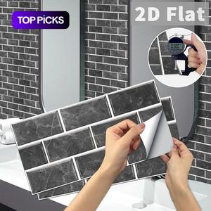 Brick Pattern Wall Sticker, Self-adhesive Tile Sticker, Waterproof Wall Trim for Home Living Room Bedroom Bathroom Kitchen, Decorative Wall Trim, Back to School Supplies