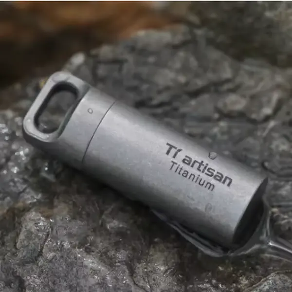 Tiartisan Titanium Mini EDC Tools Portable Sealed Medicine Bottle Home Outdoor Pill Box Waterproof Titanium Pill container 2