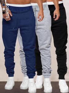 Men's Solid Color Sweatpants, Casual Comfy Loose Trousers for Fall & Winter, Men's Bottoms for Daily Wear