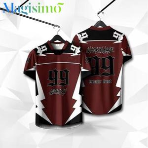 【Free Custom Name & Number】 2025 NFL Edition Jersey Jersey Tshirt Men Short Sleeve Retro Collar Full Sublimation Microfiber Viral Tiktok Unisex Teamwear Ootd Viral