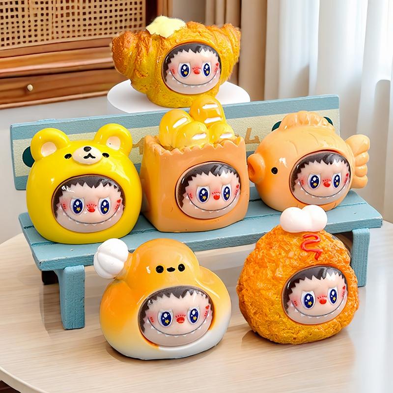 Set of 10 Desk Ornament Cute Labubu Creative Mini Figure Desktop Decoration for Home Office Living Room Bedroom Ornaments Car Accessories Girls Cute Birthday Gift statue 6