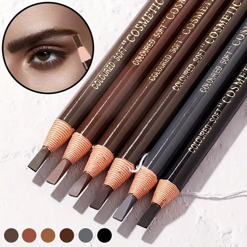 3pcs Waterproof & Sweatproof Eyebrow Pencils - Long-Lasting, Non-Fading Eyeliner & Eye Contour Pen for Natural Look, Brown/Black Shades Makeup Cosmetic