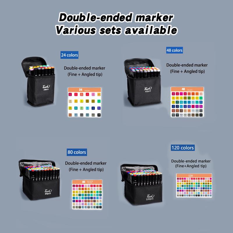 120\80\48\24 Pcs Color marker,Colorful Marker Pen Set with bag, 1 Set Students Art Markers Pen, Sketch Markers for Painting, Drawing, Markers for Crafts Coloring, Art Supplies for Student &Adult. Color Markers Colouring Markers Acrylic Markers 2