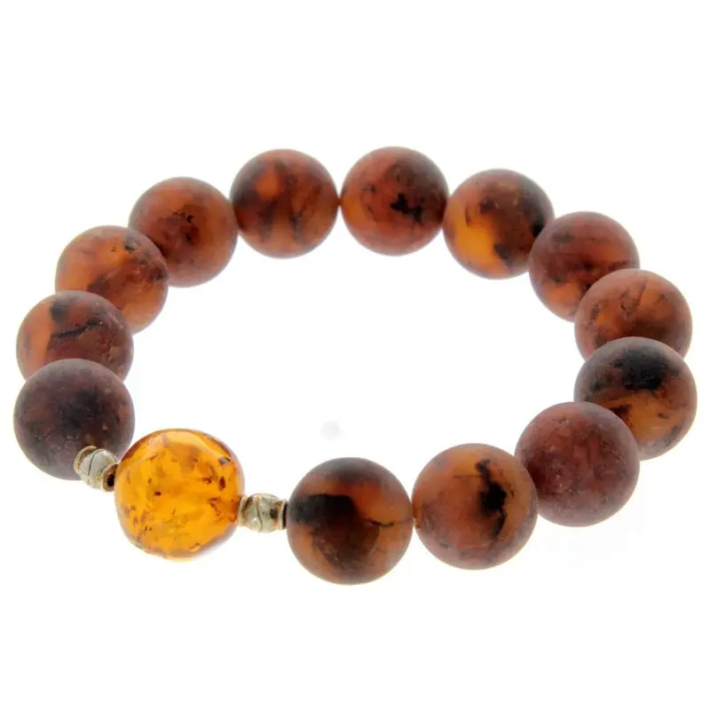 Genuine Raw Baltic Amber Adjustable Beaded Bracelet for Men - MB015 2
