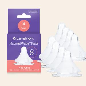 Pack of NaturalWave Slow Flow Teats for Baby Feeding Bottle Breastmilk, Combi feeding