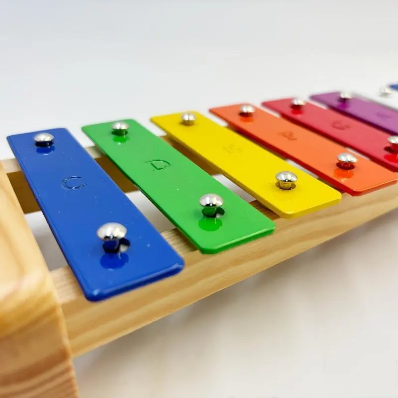 Un instrumento de percusión, un xilófono de aluminio de 8 tonos, xilófono tocado a mano, xilófono de campana, Navidad, Halloween, Pascua regalo de cumpleaños. 7