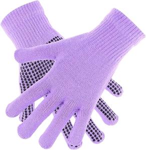 2 Pairs Women Gripper Assorted Gloves Magic Stretch Thermal Super Value Gripper Warm Palm Gloves One Size