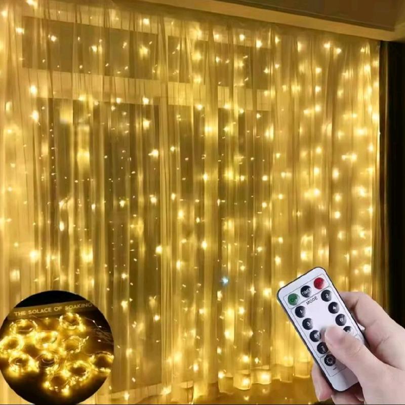 3m x 3m LED Curtain Lights - White or Warm White with Adjustable Settings for Weddings, Home Décor, Festivals & Parties 4